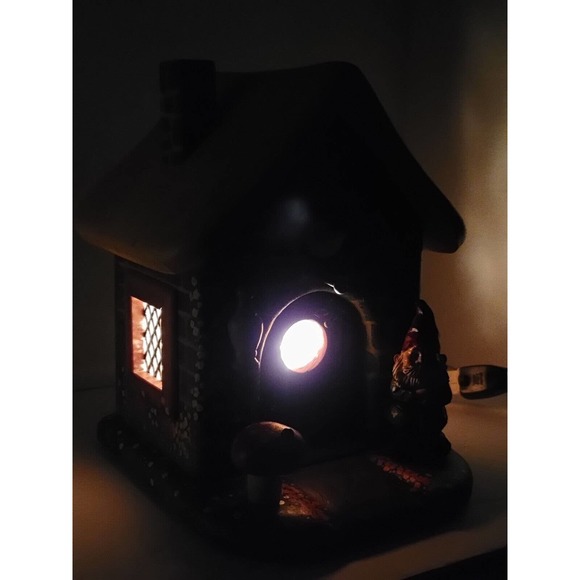 Lrg Fairy World Gnome Mystical Garden Handmade Handpainted Nightlight Wood Home - Picture 6 of 16